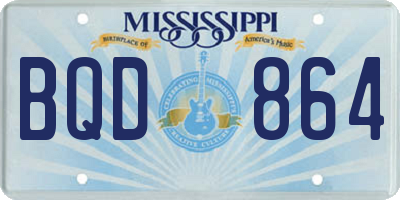MS license plate BQD864