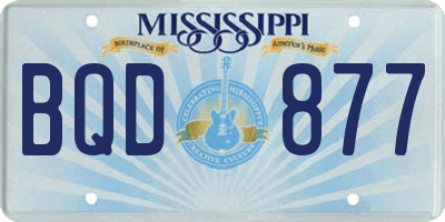 MS license plate BQD877