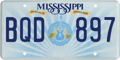 MS license plate BQD897