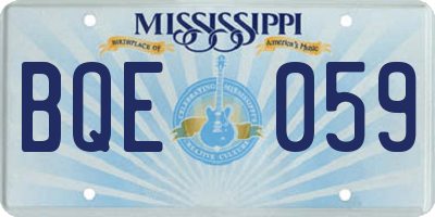 MS license plate BQE059
