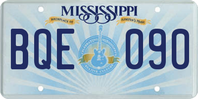 MS license plate BQE090