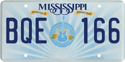MS license plate BQE166
