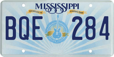 MS license plate BQE284