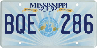 MS license plate BQE286