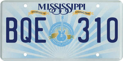 MS license plate BQE310