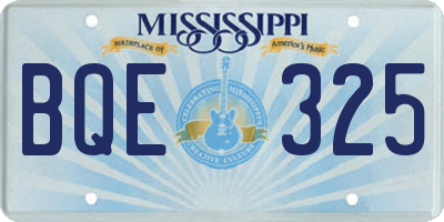 MS license plate BQE325