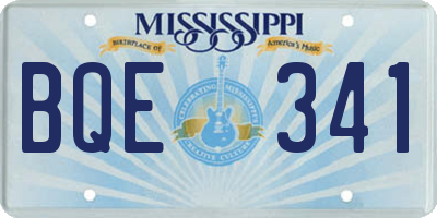 MS license plate BQE341
