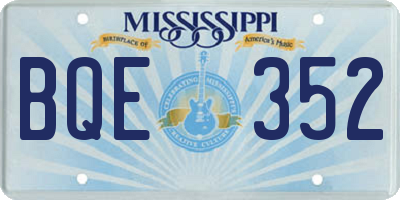 MS license plate BQE352