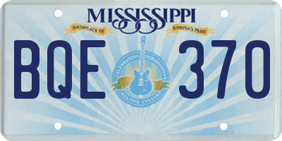 MS license plate BQE370