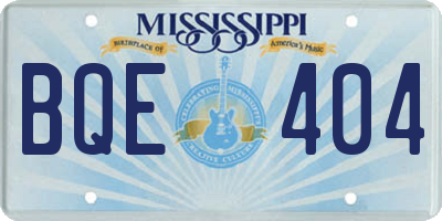 MS license plate BQE404