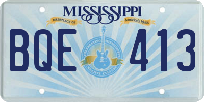 MS license plate BQE413