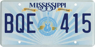 MS license plate BQE415