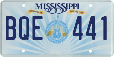 MS license plate BQE441