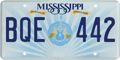 MS license plate BQE442