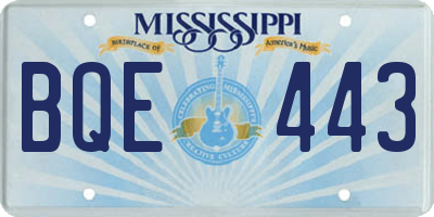 MS license plate BQE443