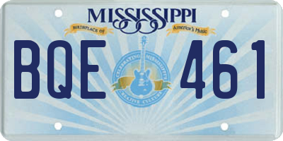 MS license plate BQE461