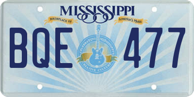 MS license plate BQE477