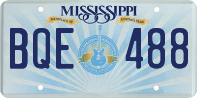 MS license plate BQE488