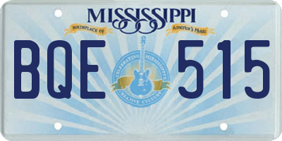 MS license plate BQE515