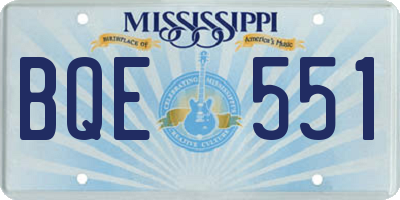 MS license plate BQE551