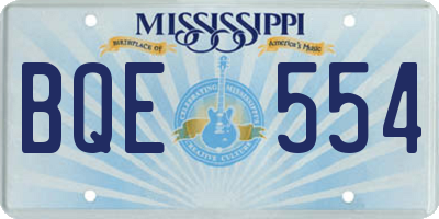 MS license plate BQE554