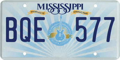 MS license plate BQE577