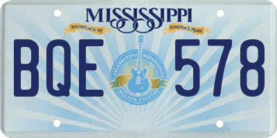 MS license plate BQE578