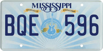 MS license plate BQE596