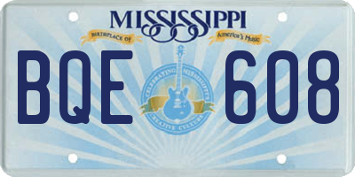 MS license plate BQE608