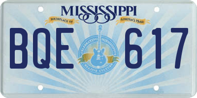 MS license plate BQE617