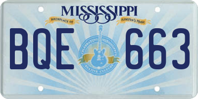 MS license plate BQE663