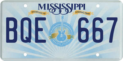 MS license plate BQE667