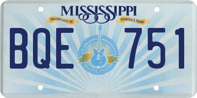 MS license plate BQE751