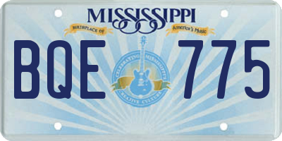 MS license plate BQE775