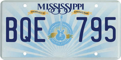 MS license plate BQE795