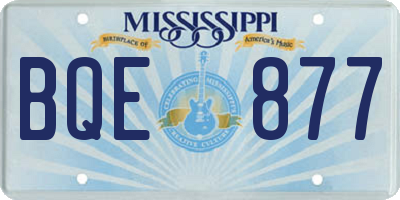 MS license plate BQE877