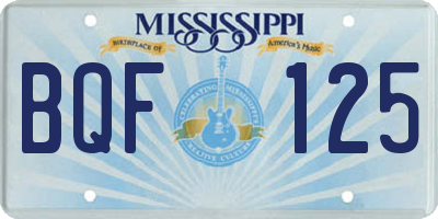 MS license plate BQF125