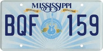 MS license plate BQF159