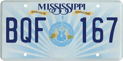 MS license plate BQF167