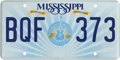 MS license plate BQF373