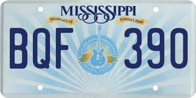 MS license plate BQF390