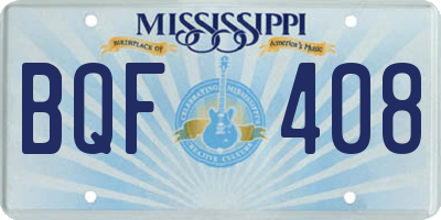 MS license plate BQF408