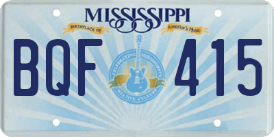 MS license plate BQF415