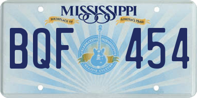 MS license plate BQF454