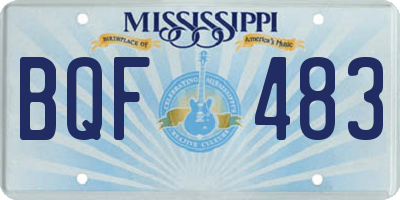 MS license plate BQF483