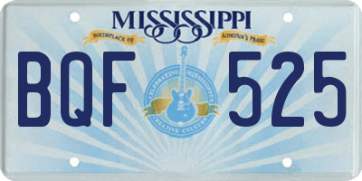 MS license plate BQF525