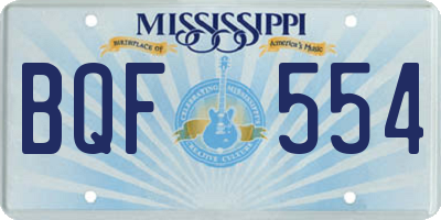MS license plate BQF554