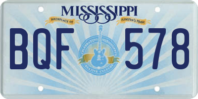 MS license plate BQF578
