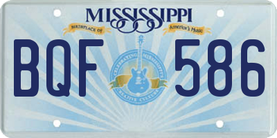 MS license plate BQF586