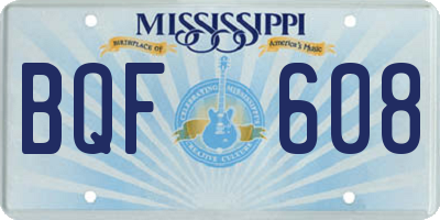MS license plate BQF608